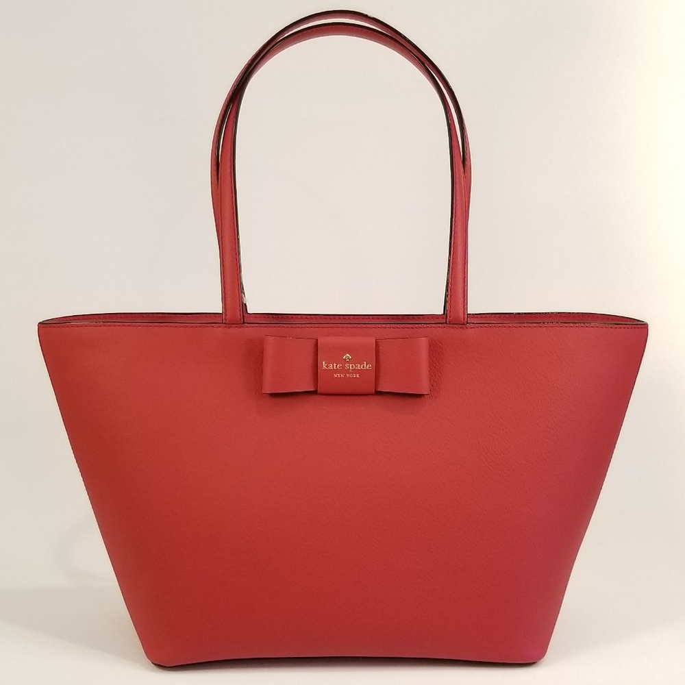 Kate Spade Red Pebble Leather Tote